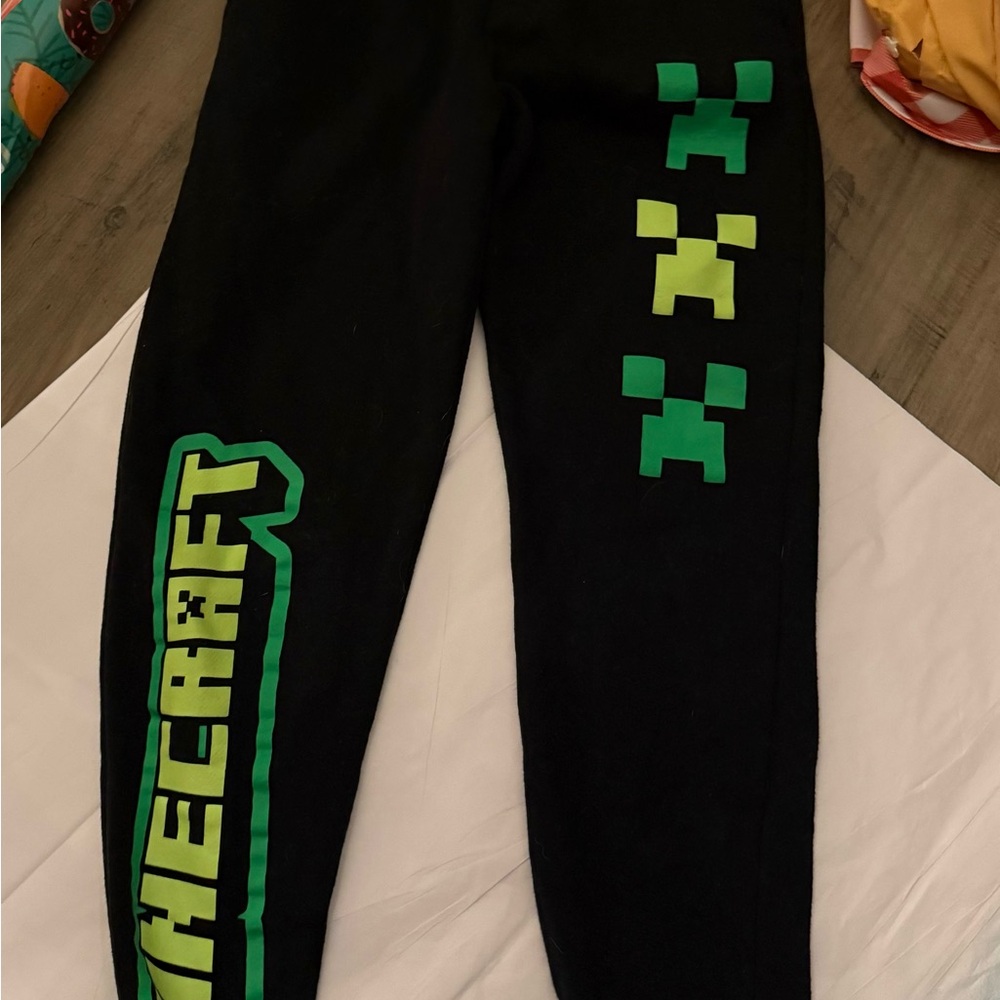 MAD Engine Black Joggers with Bright Green Minecraft Graphics - Picture 3 of 5